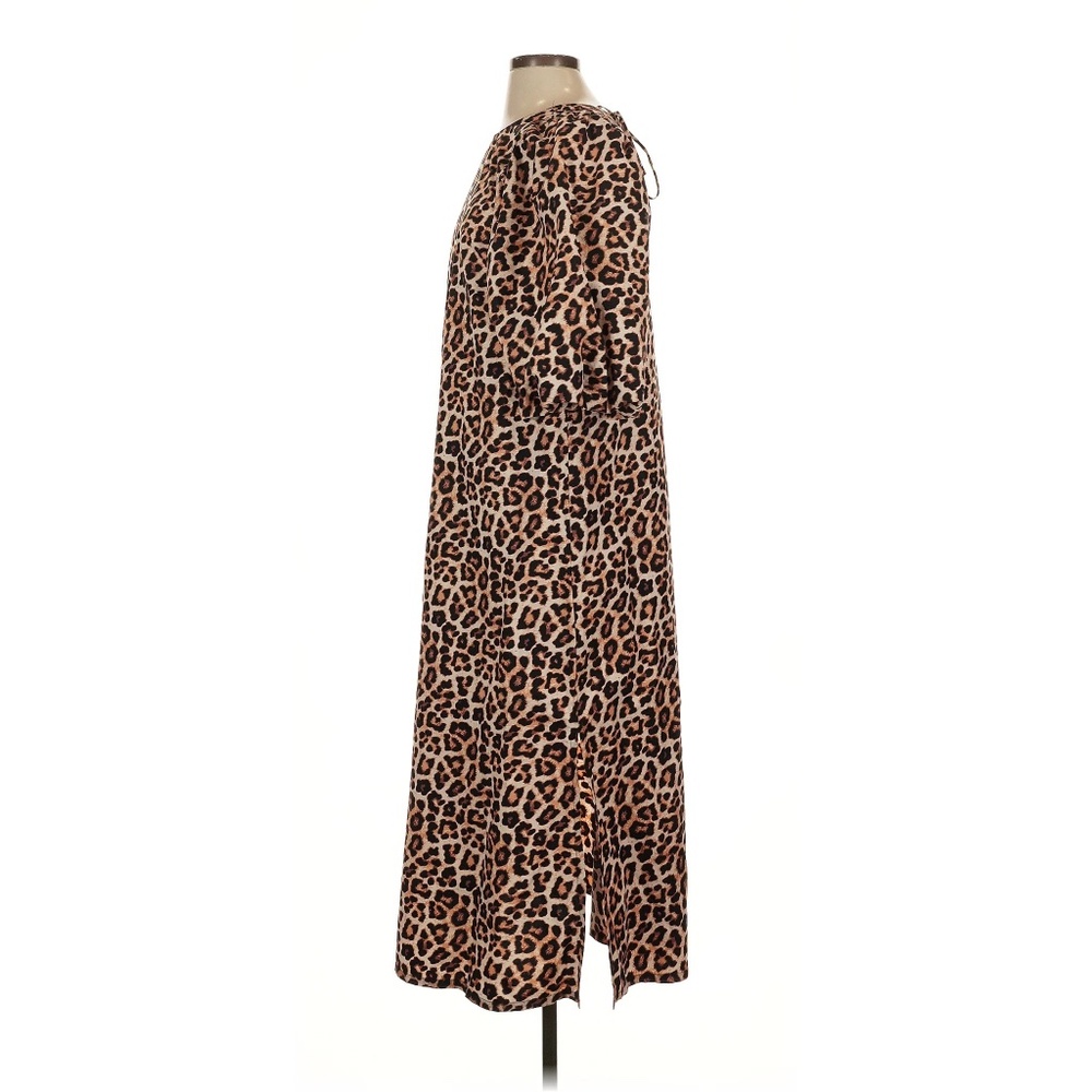 Leopard Print Puff Sleeve Midi Dress - Picture 5 of 5